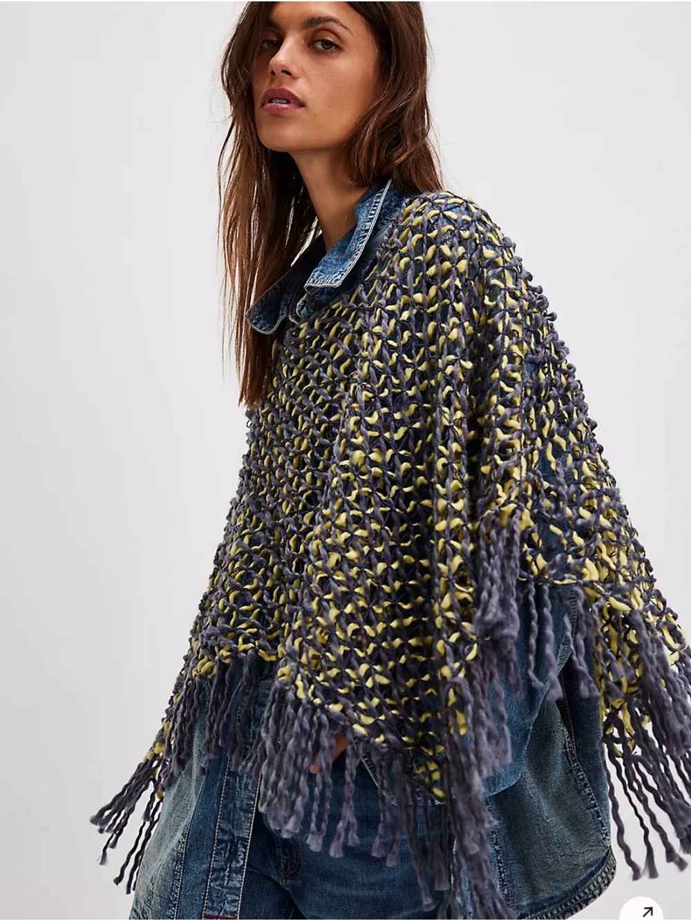 NWOT- OS- SOLD OUT- $148- Charlie Woven Poncho free people